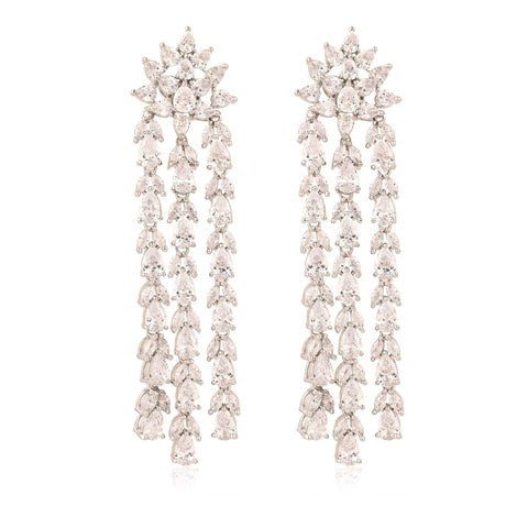 Floral Three Line Earrings