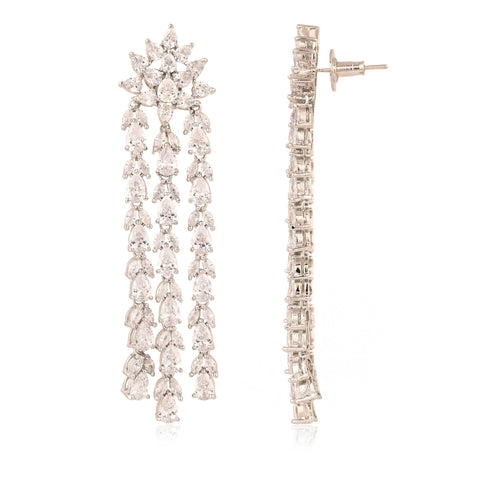 Floral Three Line Earrings