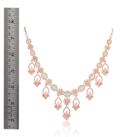 Pink Mint Adorable CZ Designer Festive Wear