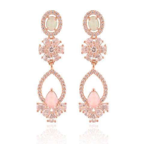 Pink Mint Adorable CZ Designer Festive Wear