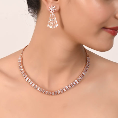 Unrivalled Beauty: Handcrafted CZ Necklace Set for Women who Love to Shine