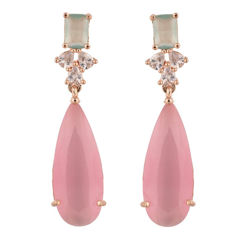 Silver Plated American Diamond CZ Dangle Drop Earrings