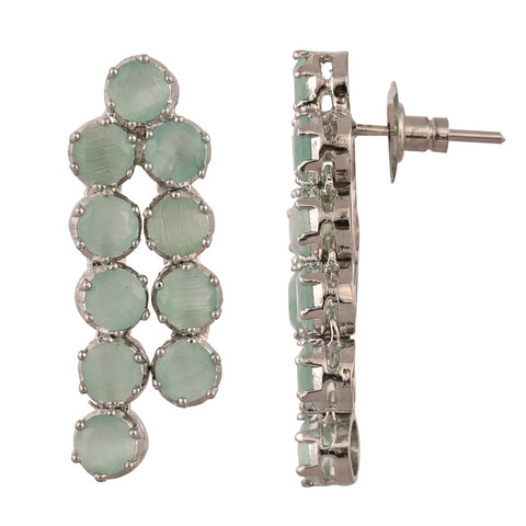 Silver Plated American Diamond CZ Double Layer Necklace Set