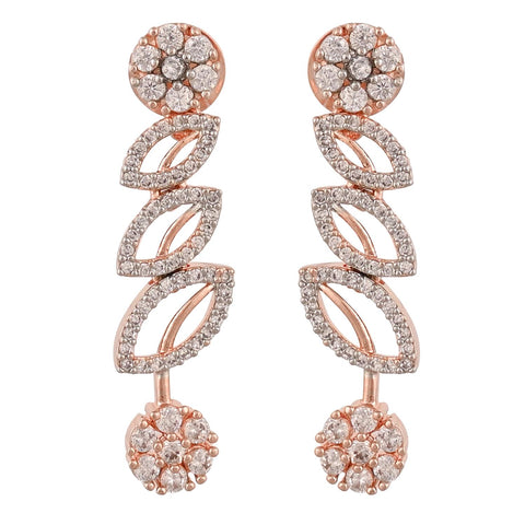 Rose Gold Plated Timeless CZ Necklace Set for a Classic Look