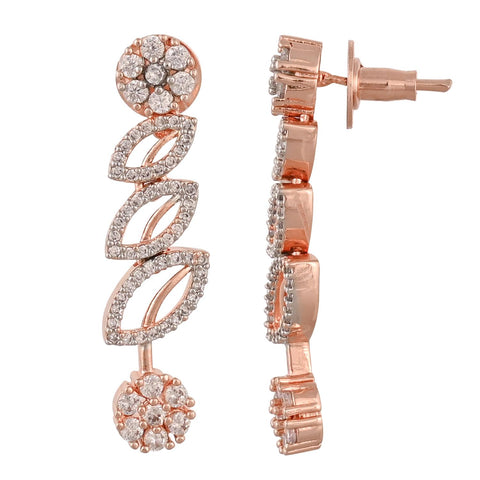 Rose Gold Plated Timeless CZ Necklace Set for a Classic Look