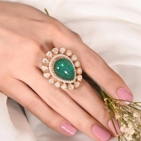 Kundan Adjustable Cocktail Statement Ring