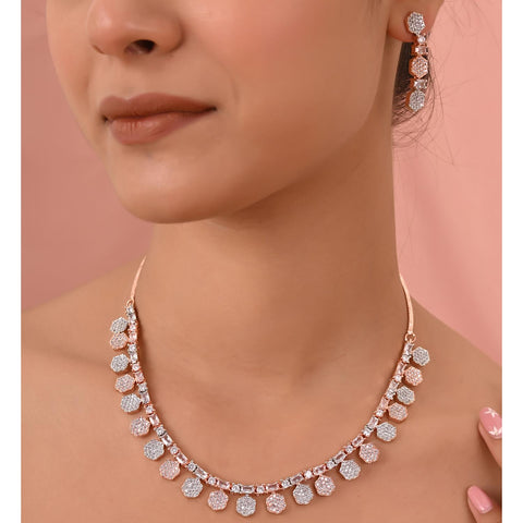 Timeless Multi Drop CZ Necklace Set for a Classic and Sophisticated Look