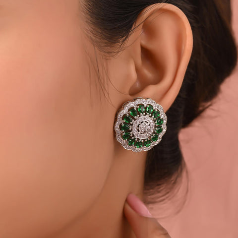 Sparkling Sophistication: Handmade CZ Stud Earrings