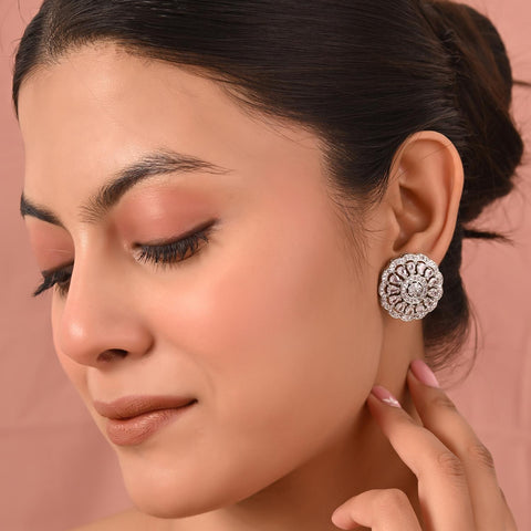 Sparkling Sophistication: Handmade CZ Stud Earrings