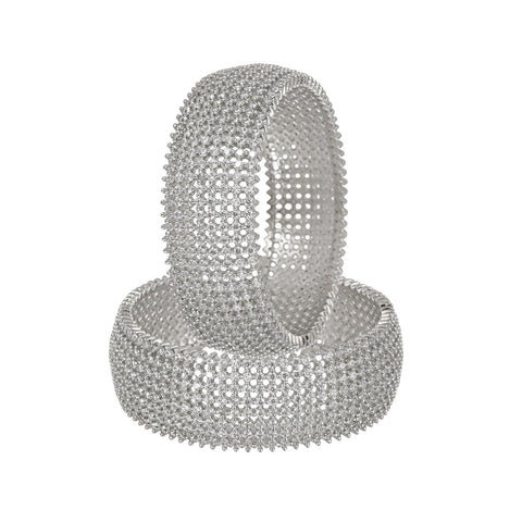 American Diamond CZ White Bold  Kada Bangles