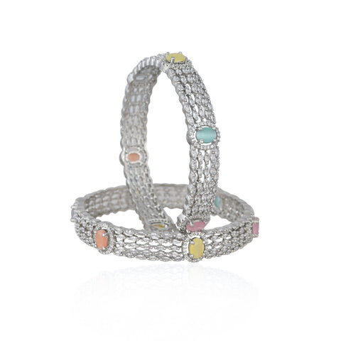 American Diamond CZ Multi Pota Stone Bangles