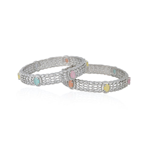 American Diamond CZ Multi Pota Stone Bangles