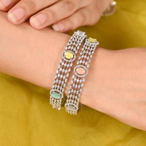 American Diamond CZ Multi Pota Stone Bangles