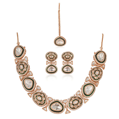 Alyssa Statement Gold Plated Kundan Wedding Necklace Set