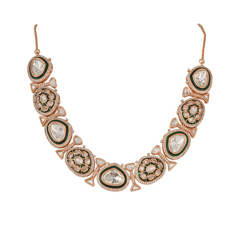 Alyssa Statement Gold Plated Kundan Wedding Necklace Set