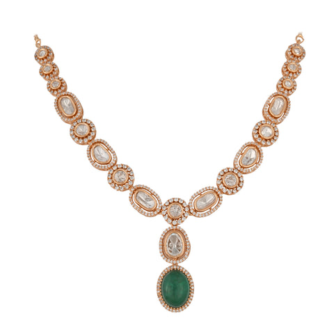 Heather Classic Kundan  Red & Green Wedding Necklace Set