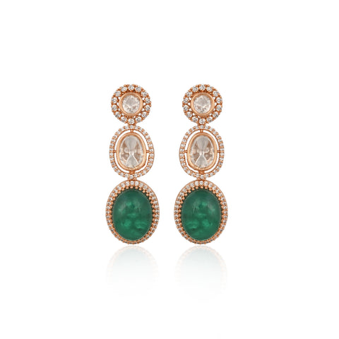 Heather Classic Kundan  Red & Green Wedding Necklace Set