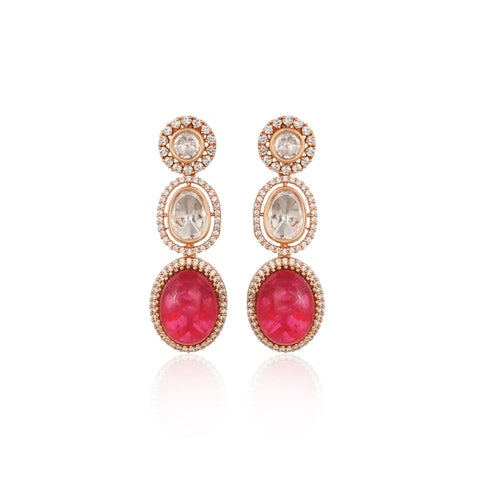 Heather Classic Kundan  Red & Green Wedding Necklace Set