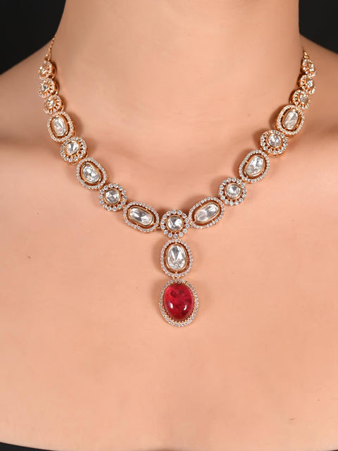 Heather Classic Kundan  Red & Green Wedding Necklace Set