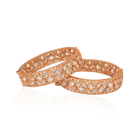 Kundan Diamond CZ  Openable Kada Bangles