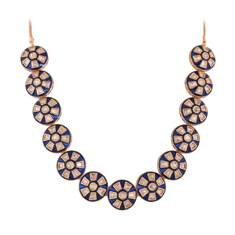 Premium Kundan CZ Motif Necklace Set for a Classic & Sophisticated Look