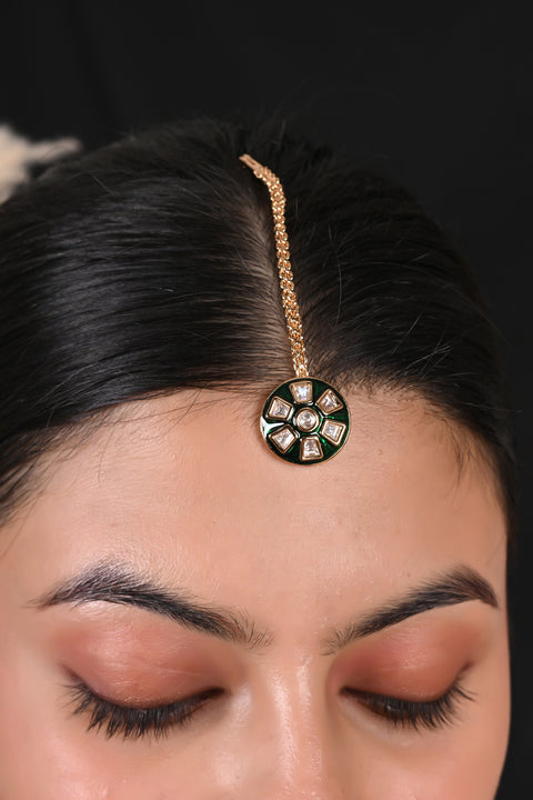 Premium Kundan CZ Motif Necklace Set for a Classic & Sophisticated Look