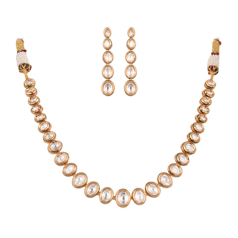 Premium Kundan Single Layer Necklace Jewellery Set for a Classic & Sophisticated Look