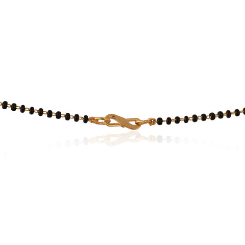 Gold Plated American Diamond CZ White Mangalsutra Set With Earring and Chain
