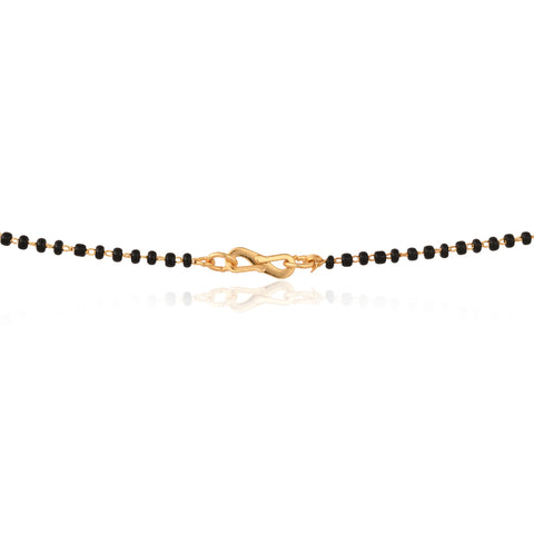 Gold Plated American Diamond CZ White Mangalsutra Set With Earring and Chain