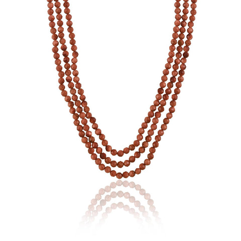 Semi-Precious American Onyx Brown Beads Necklace for Women