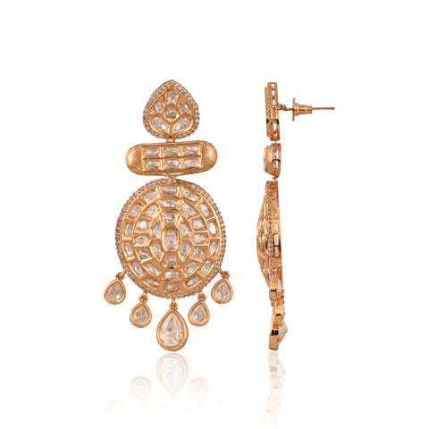 Stunning Real Kundan Long Dangle Drop Bold Earrings for Women
