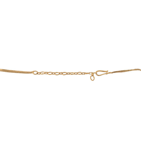 Gold Plated American Diamond CZ Graduation Single Line Necklace Set With Earring