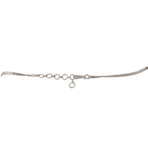 Silver Plated American Diamond CZ Sleek Choker Necklace Set With Earring