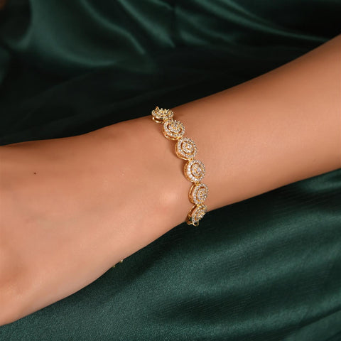 American Diamond CZ White Round Sleek Adjustable String Bracelet