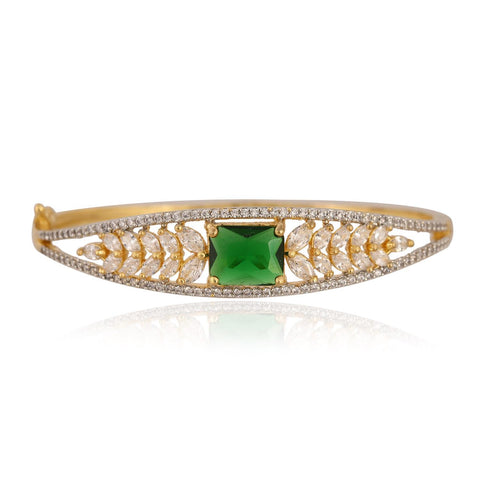 American Diamond CZ Green Red  Round Openable Bracelet