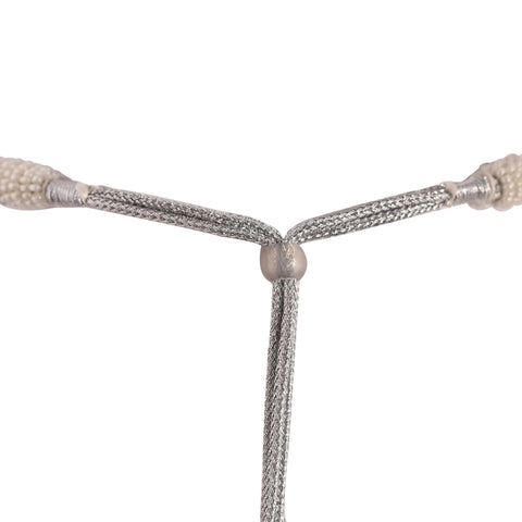 Silver Plated American Diamond CZ Choker 2 line Celebrity Wedding Necklace Set With Earring & Tika