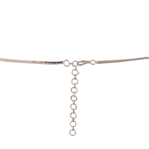 Silver Plated White American Diamond CZ Floral Wedding Necklace Set With Earring