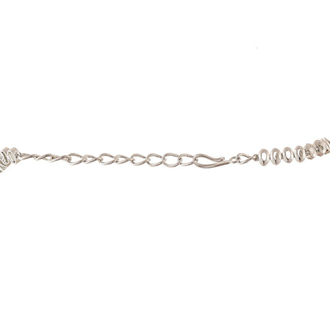 Silver Plated White Choket American Diamond CZ Wedding Necklace Set With Earring