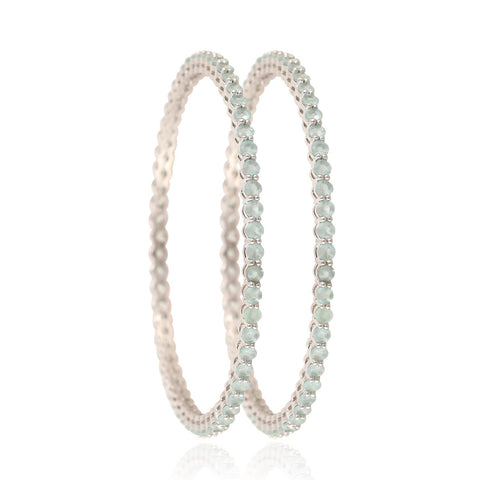 Gold Plated Round Sleek Solitaire CZ American Diamond Bangle