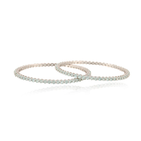 Gold Plated Round Sleek Solitaire CZ American Diamond Bangle