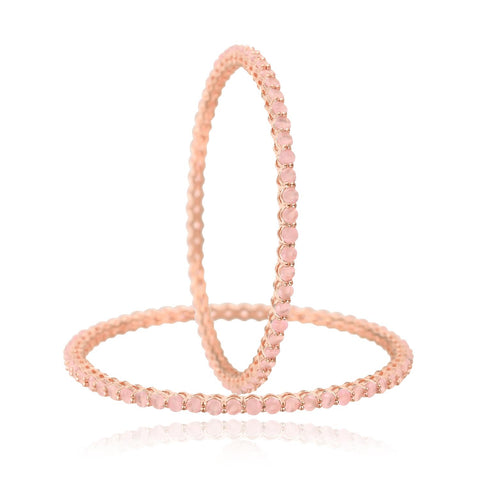 Gold Plated Round Sleek Solitaire CZ American Diamond Bangle