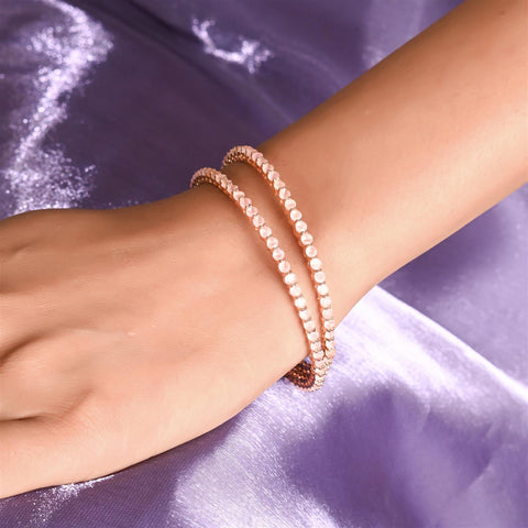 Gold Plated Round Sleek Solitaire CZ American Diamond Bangle