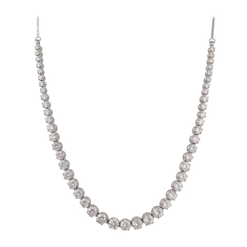 Handmade CZ Solitaire Single Line Necklace Set