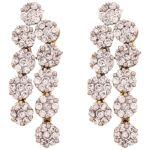 Gold Plated Amercian Diamond CZ Double Line Necklace Set With Earring