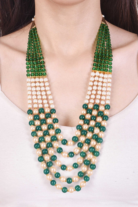 Glass & Pearl Stone Beads Sarafa Adorable Necklace