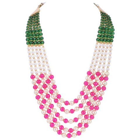 Glass & Pearl Stone Beads Sarafa Adorable Necklace
