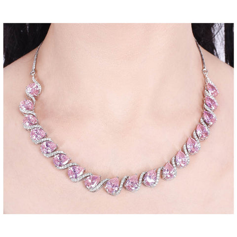 Gorgeous Handcrafted CZ Necklace Set - A Sensational and Eye-Catching Jewelry Piece