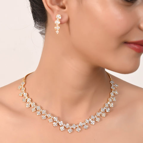 Sophisticated and Chic: Handcrafted CZ Necklace Set for Women