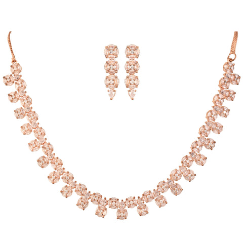 Make a Statement with this Handcrafted CZ Necklace Set