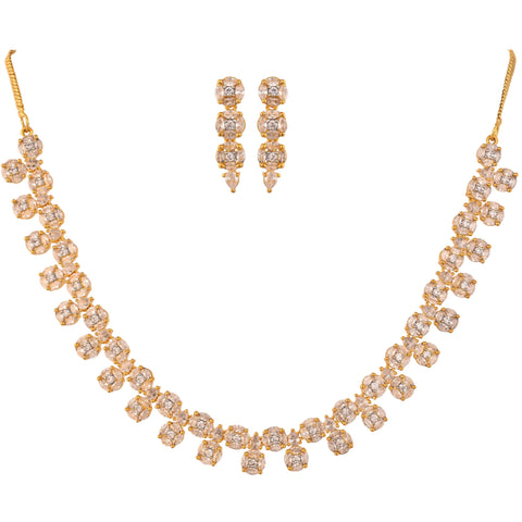 Sophisticated and Chic: Handcrafted CZ Necklace Set for Women
